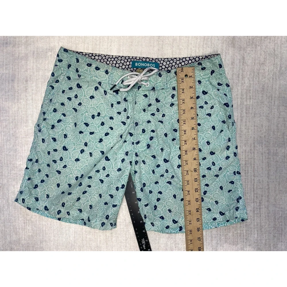 Bonobos Swim Trunks Mens 31 Blue Paisley Lined Drawstring Coastal Resort Wear